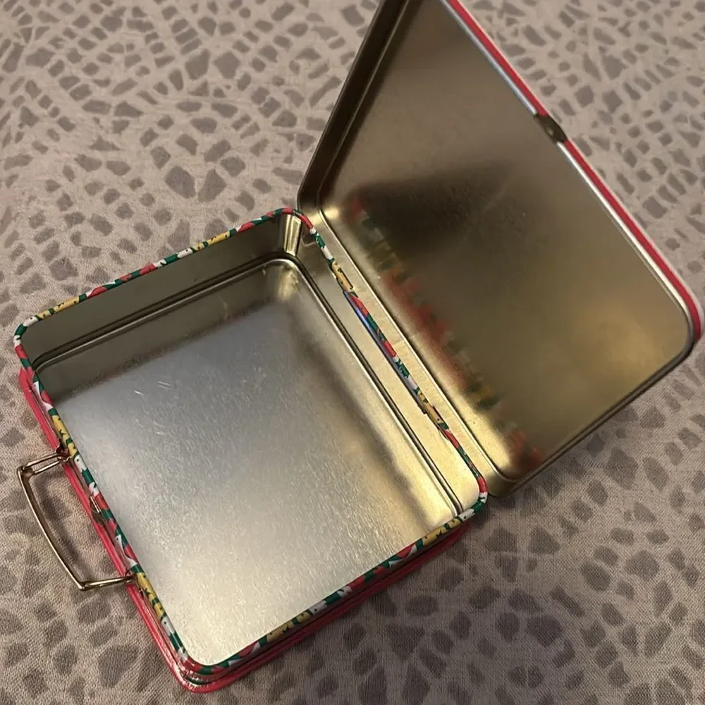 Miniature Snoopy Christmas Tin Lunch Box